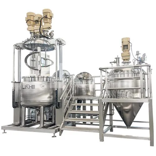 Toothpaste Emulsifying Machine with Powder Hopper and Oil-Water Phase Mixing Pots